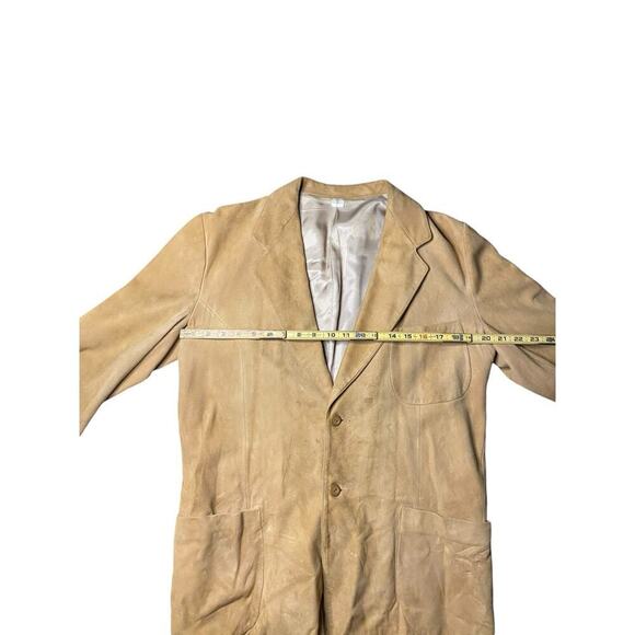 Vintage Scully Tan Leather Long Sleeves Button Front Blazer Coat Size 38 - Picture 5 of 5